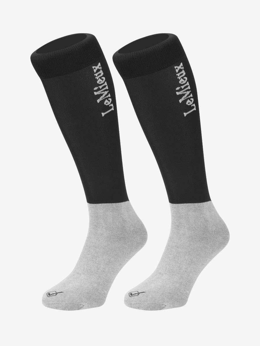 Clothing LeMieux Competition Wear | Competition Socks Black (Twin Pack)