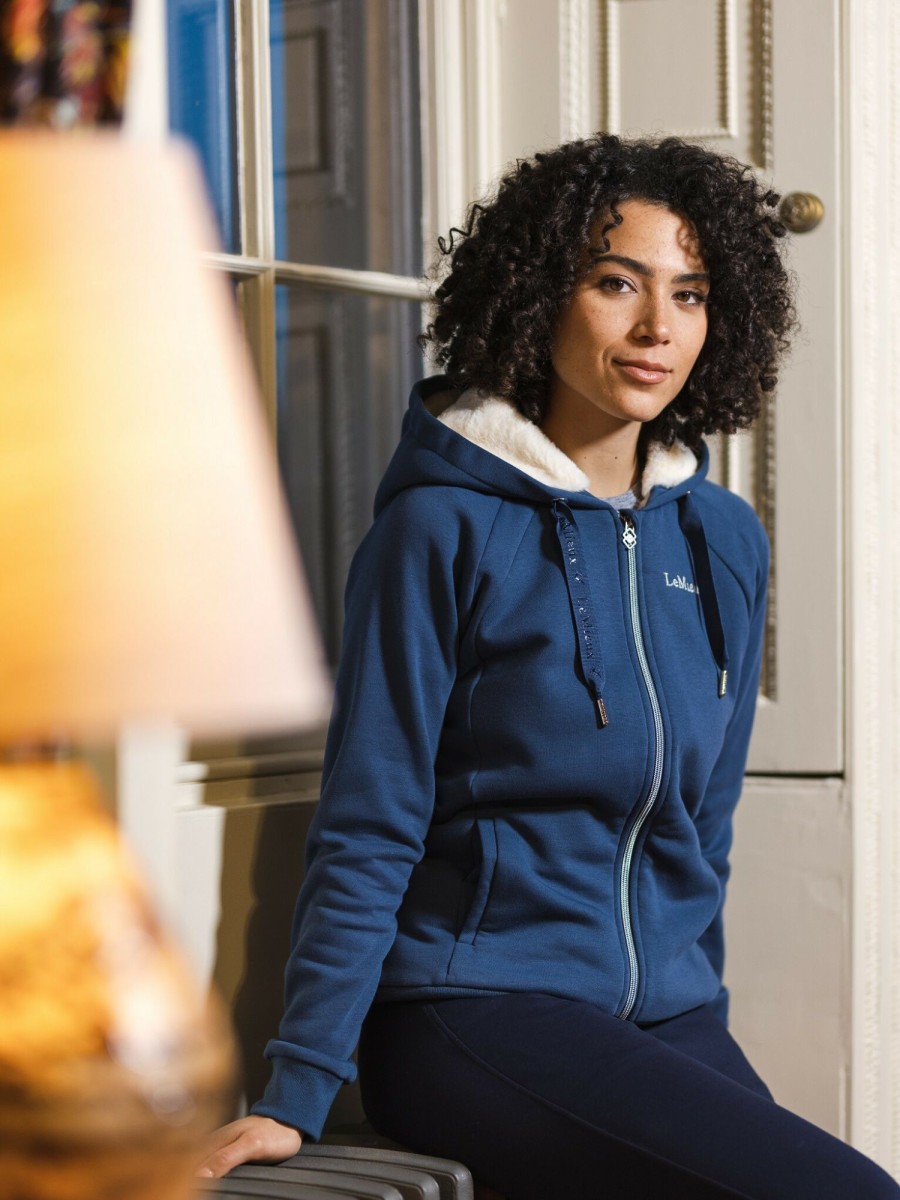 Clothing LeMieux Hoodies & Jumpers | Sherpa Lined Hoodie Atlantic