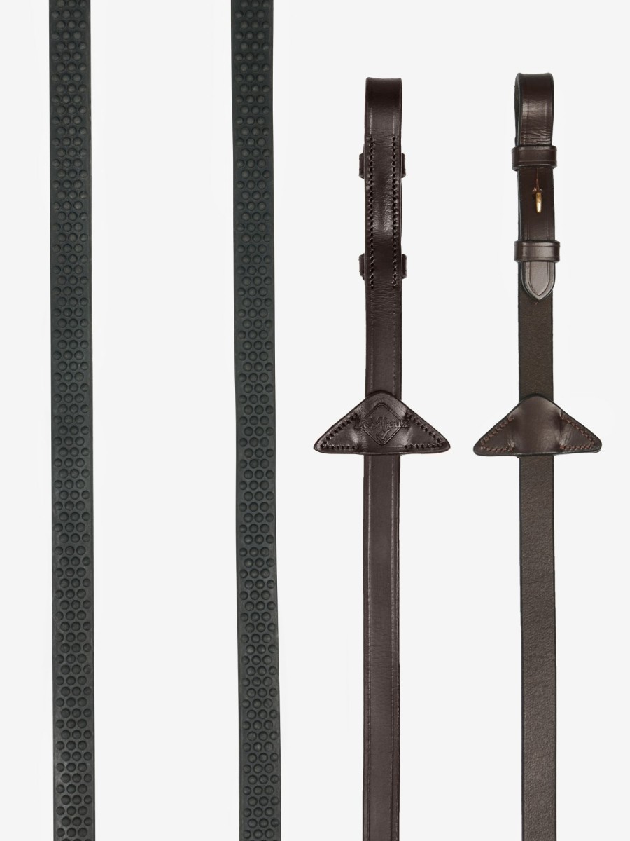 Horse LeMieux Reins | Soft Rubber Reins Havana/Brass