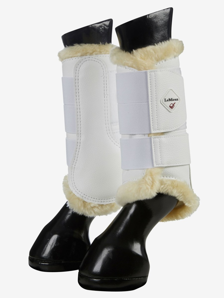 Horse LeMieux Brushing Boots | Fleece Lined Brushing Boots White