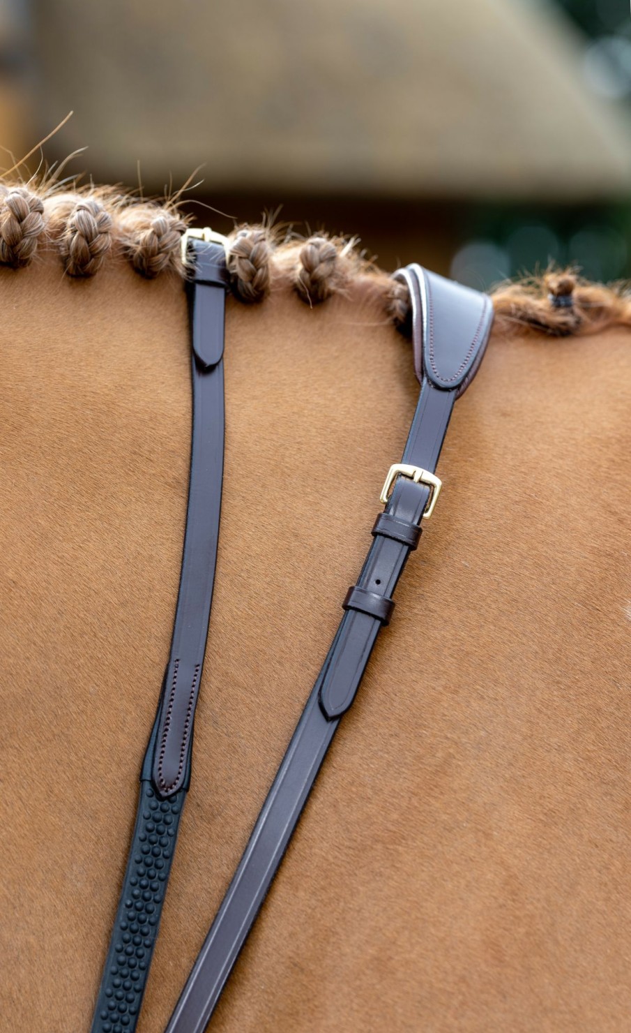 Horse LeMieux Reins | Soft Rubber Reins Brown/Brass