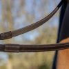 Horse LeMieux Reins | Rubber Half Lined Reins Brown/Brass