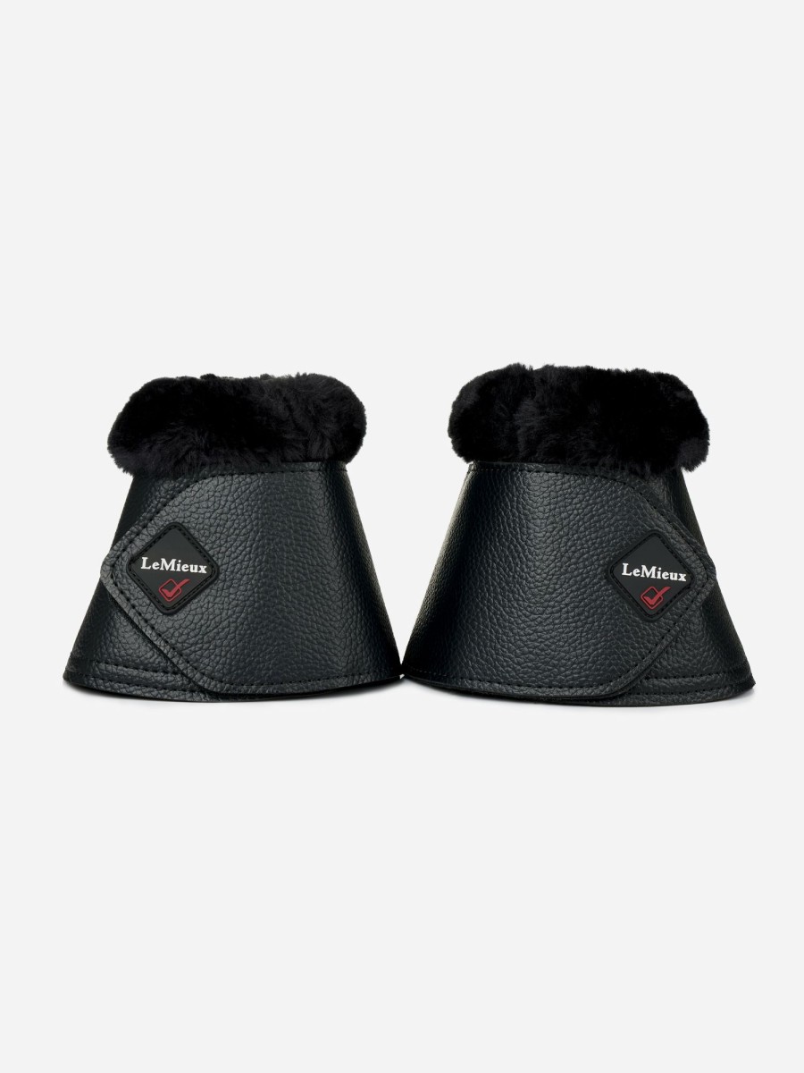 Horse LeMieux Overreach Boots | Fleece Wrapround Over Reach Boots Black