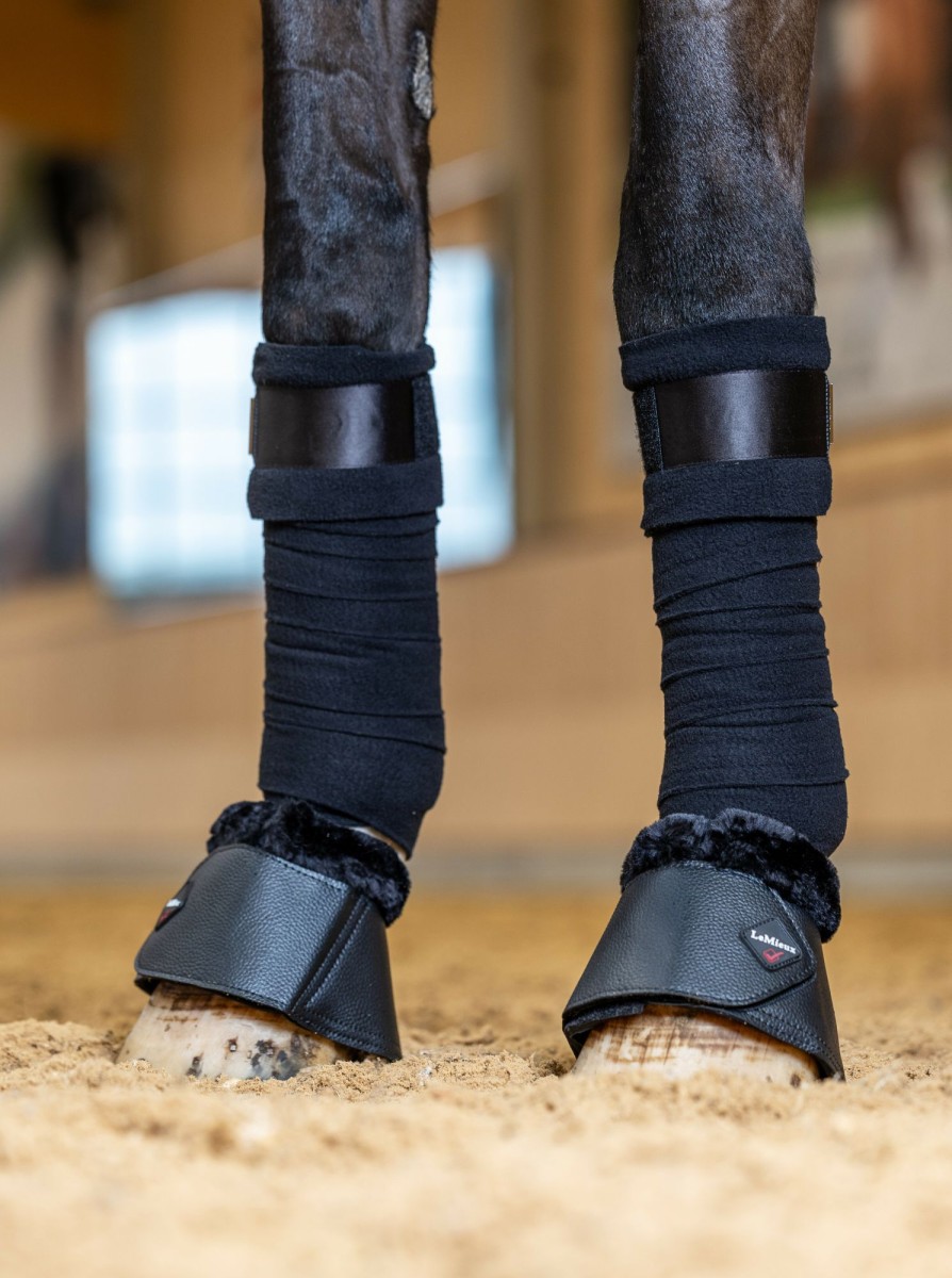 Horse LeMieux Overreach Boots | Fleece Wrapround Over Reach Boots Black