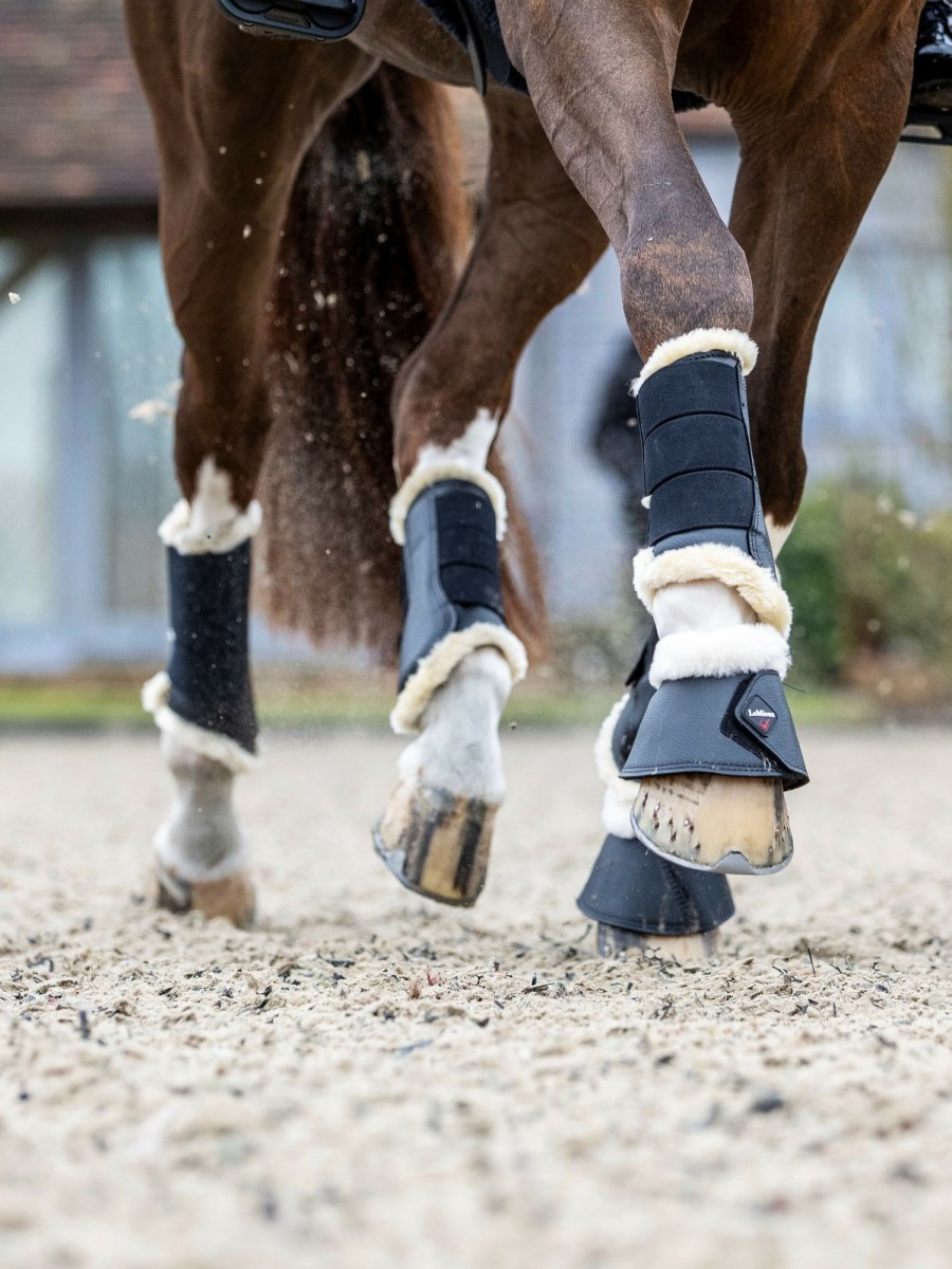 Horse LeMieux Brushing Boots | Fleece Lined Brushing Boots Black/Natural