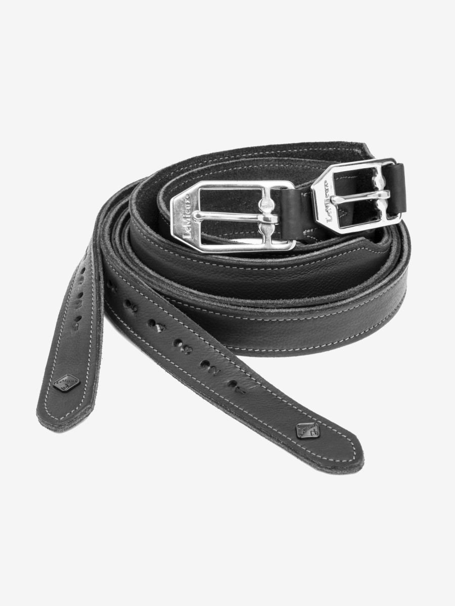 Horse LeMieux Stirrups & Leathers | Vector Pro Stirrup Leather Black