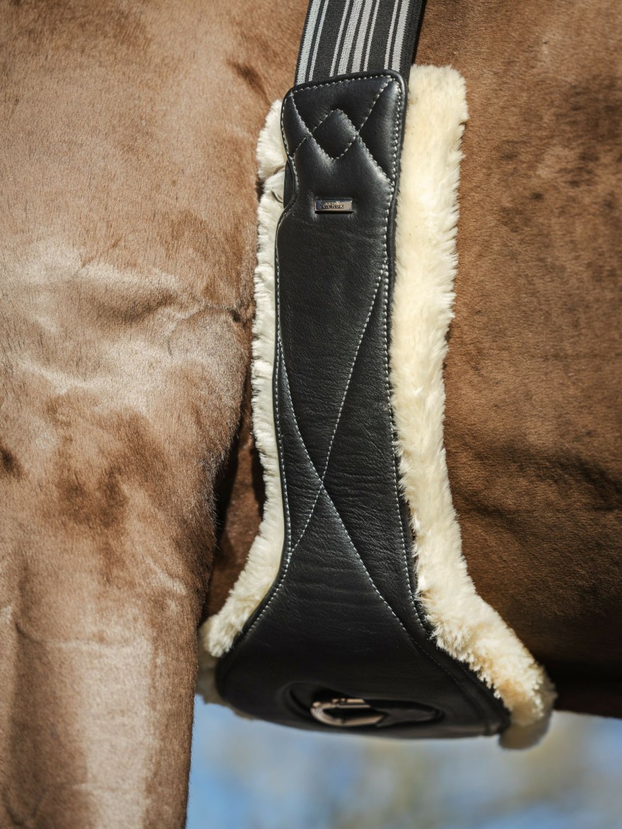 Horse LeMieux Girths | Arika Simuwool Contoured Long Girth Black