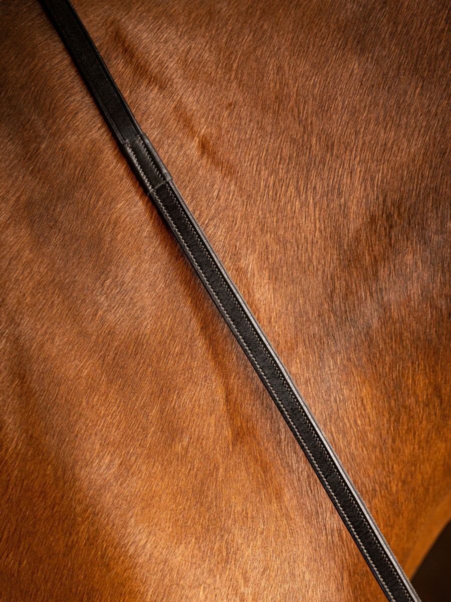 Horse LeMieux Reins | Rubber Half Lined Reins Brown/Silver