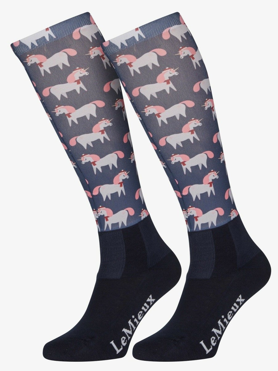 Clothing LeMieux Socks | Footsie Socks Christmas Unicorns