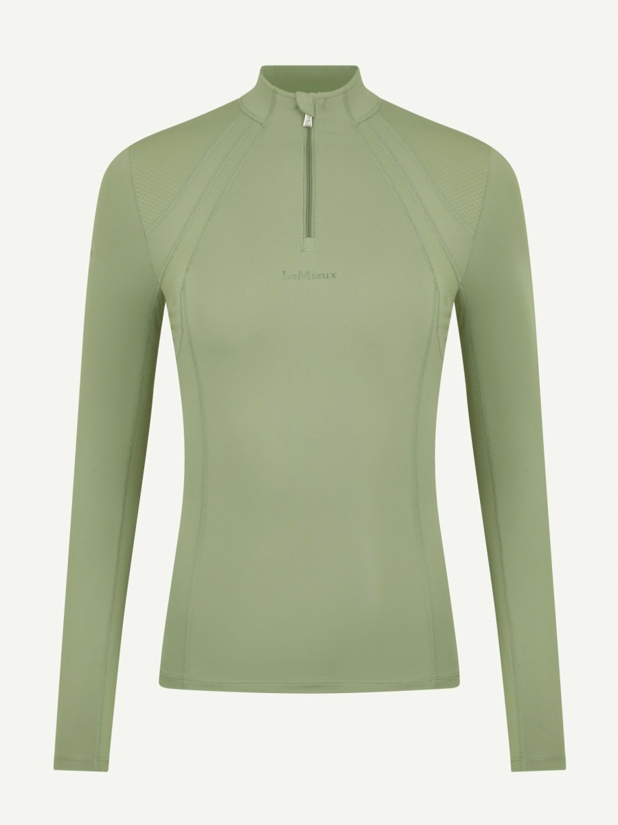 Clothing LeMieux Base Layers | Mia Mesh Long Sleeve Base Layer Thyme