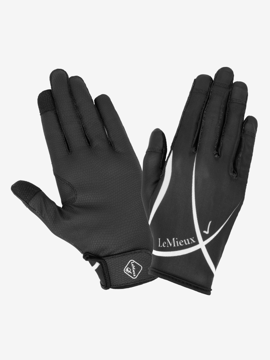 Clothing LeMieux Competition Wear | Soleil Mesh Riding Gloves Black