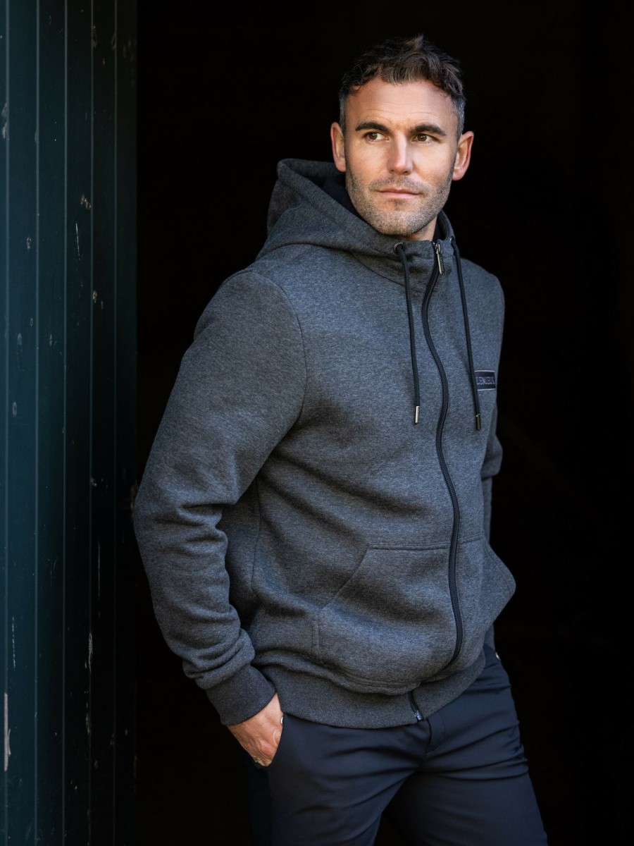 Clothing LeMieux Hoodies & Jumpers | Mens Zip Through Hoodie Graphite