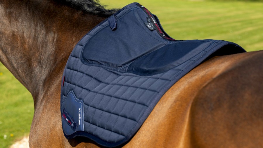 Saddle Pads LeMieux | Lemieux Navy Prosorb Square Close Contact Saddle Pad In Large