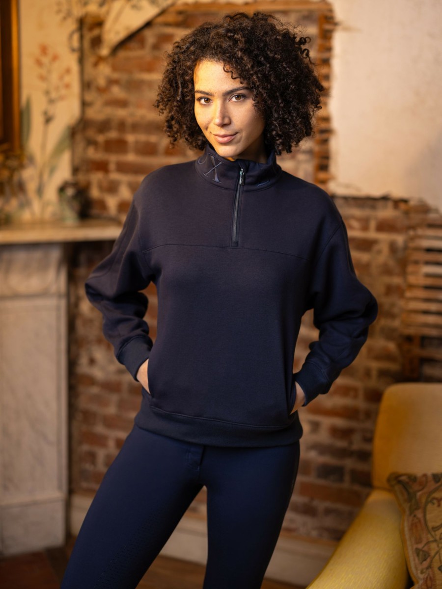 Clothing LeMieux Hoodies & Jumpers | Kali Quarter Zip Sweat Navy