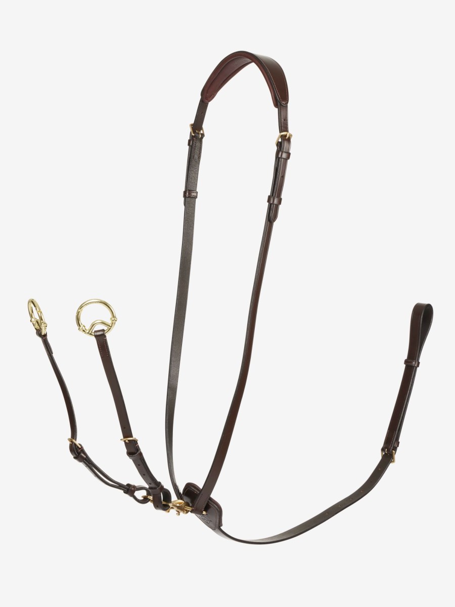 Horse LeMieux Martingales & Breastplates | Kudos Running Martingale Havana/Brass