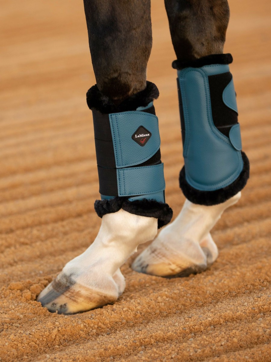 Horse LeMieux Brushing Boots | Fleece Lined Brushing Boots Marine