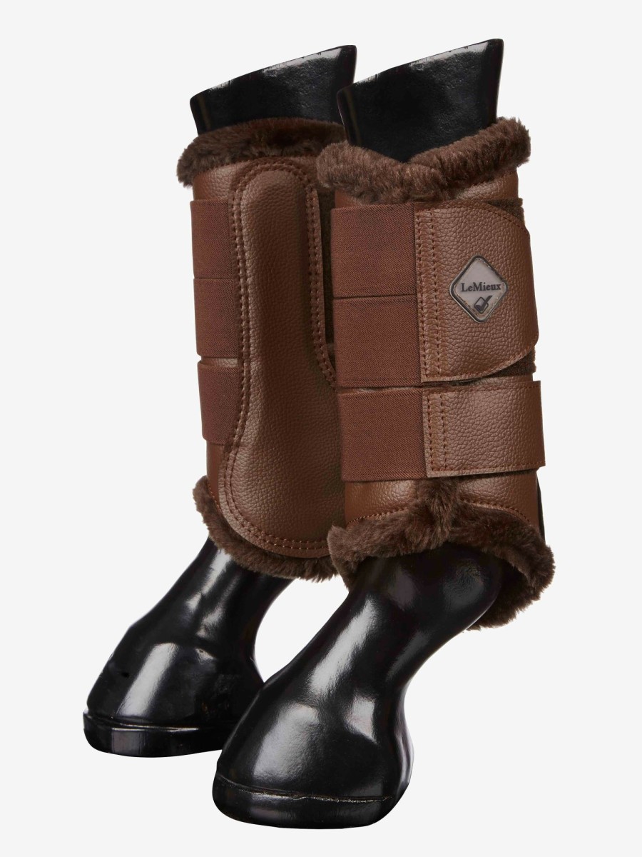 Horse LeMieux Brushing Boots | Fleece Lined Brushing Boots Brown