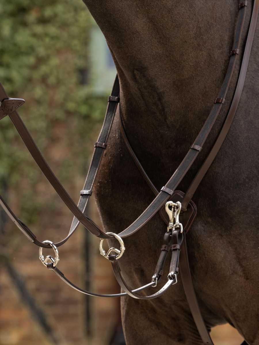 Horse LeMieux Martingales & Breastplates | Kudos Running Martingale Havana/Silver