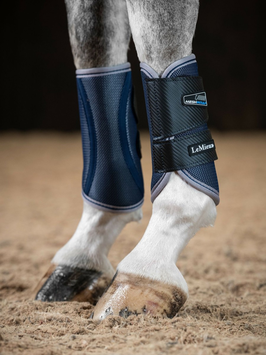 Horse LeMieux Support Boots | Carbon Mesh Wrap Boots Navy