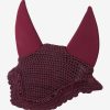 Horse LeMieux Acoustic Fly Hoods | Diamante Acoustic Fly Hood Burgundy