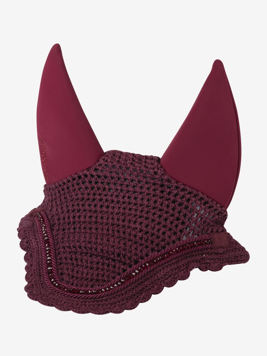 Horse LeMieux Acoustic Fly Hoods | Diamante Acoustic Fly Hood Burgundy