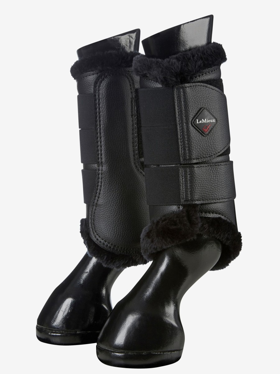 Horse LeMieux Brushing Boots | Fleece Lined Brushing Boots Black