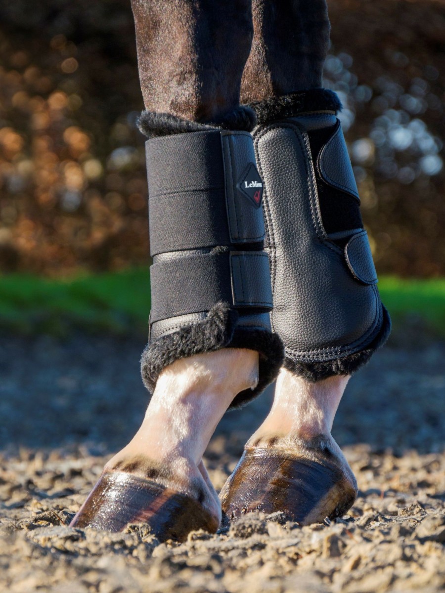 Horse LeMieux Brushing Boots | Fleece Lined Brushing Boots Black