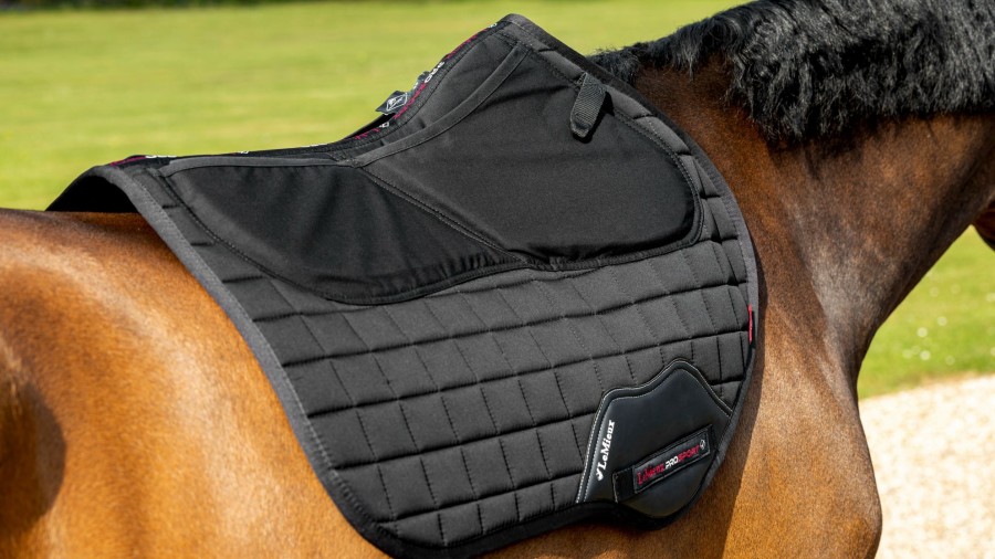 Saddle Pads LeMieux | Lemieux Black Prosorb Square Close Contact Saddle Pad In Large