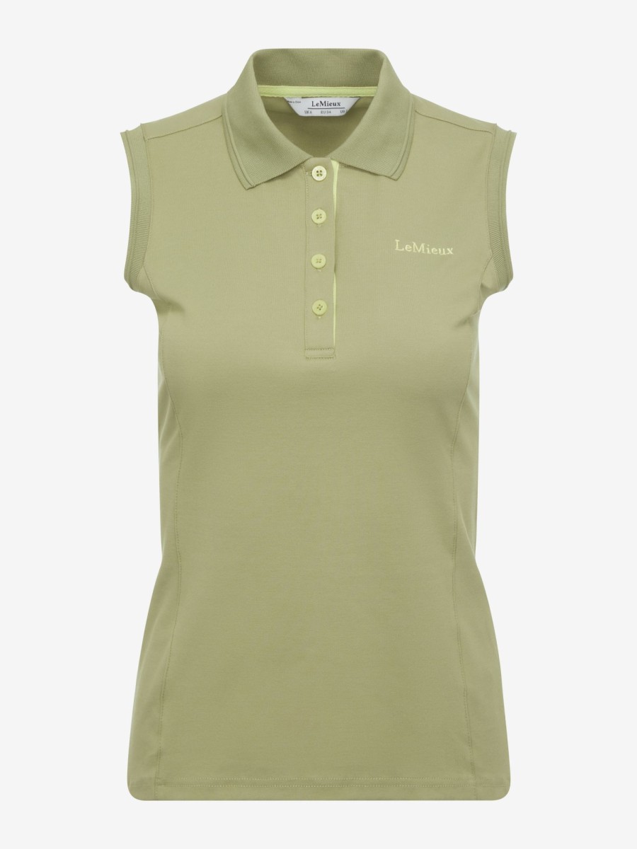 Clothing LeMieux Tops | Sleeveless Polo Shirt Moss