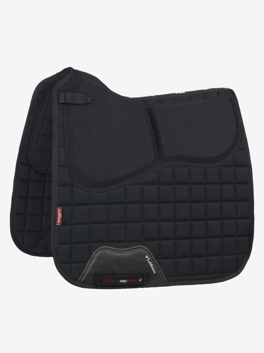 Saddle Pads LeMieux | Lemieux Black Prosorb Square Dressage Saddle Pad In Large