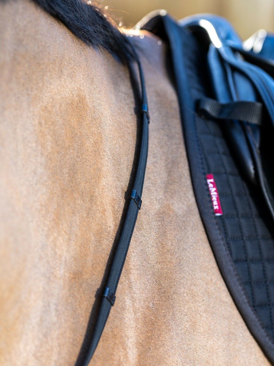 Horse LeMieux Reins | Rubber Grip Continental Reins Black/Silver