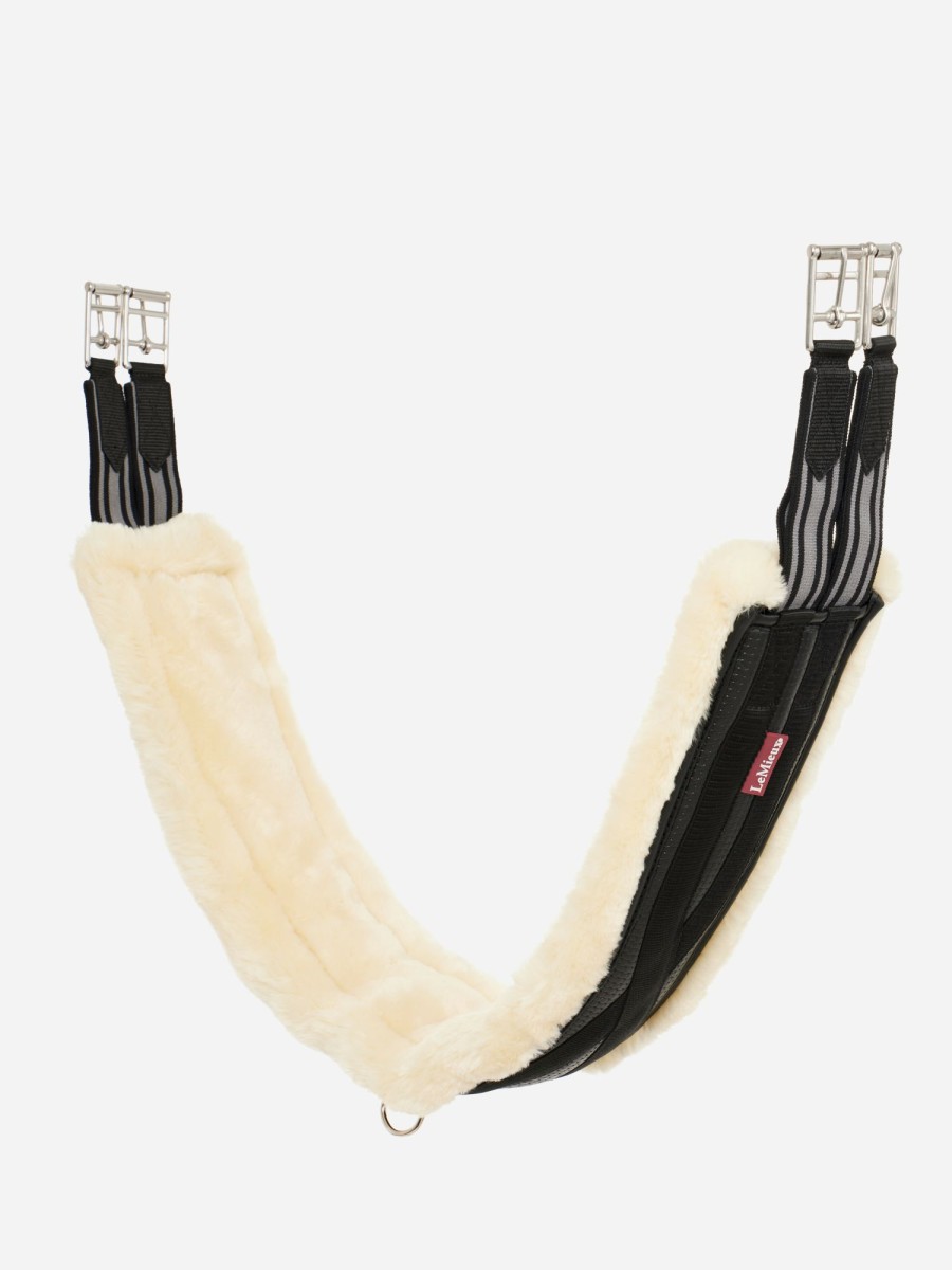 Horse LeMieux Girths | Fleece Lined Anatomic Girth Black/Natural