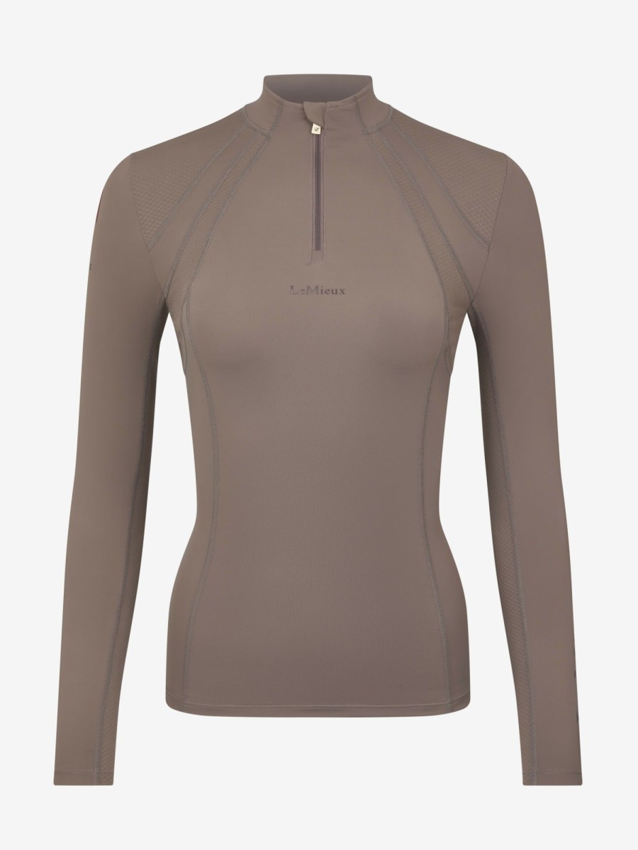 Clothing LeMieux Base Layers | Mia Mesh Long Sleeve Base Layer Walnut