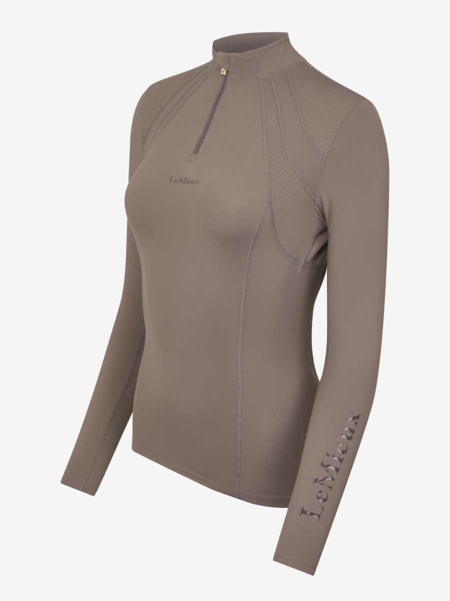 Clothing LeMieux Base Layers | Mia Mesh Long Sleeve Base Layer Walnut