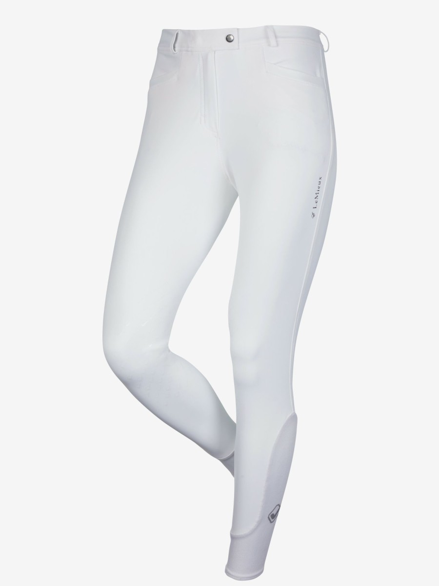 Clothing LeMieux Breeches & Jodhpurs | Dynamique Knee Grip Breeches White