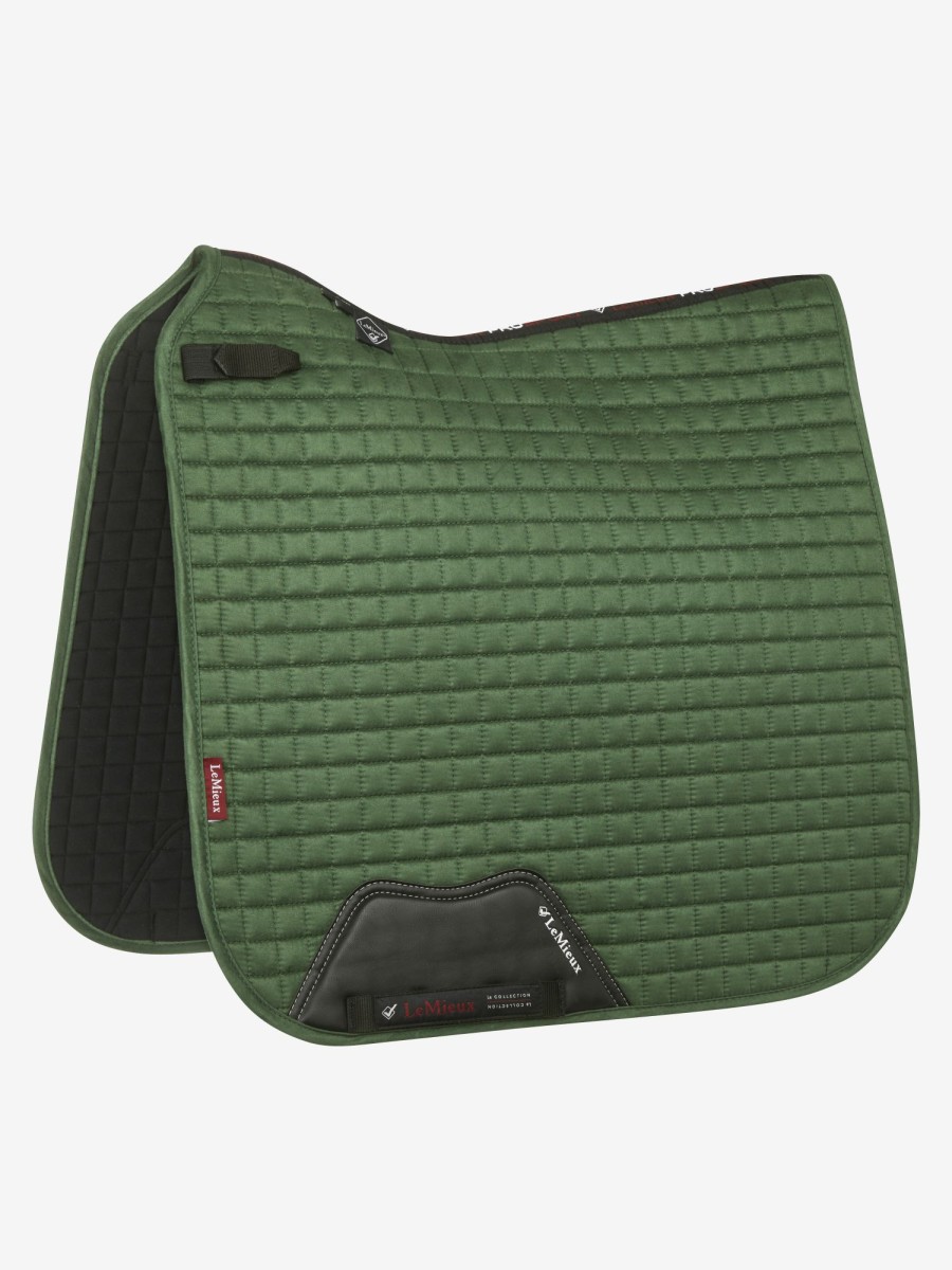 Saddle Pads LeMieux | Suede Dressage Square Hunter Green