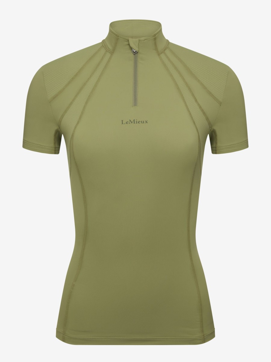 Clothing LeMieux Base Layers | Mia Mesh Short Sleeve Base Layer Moss