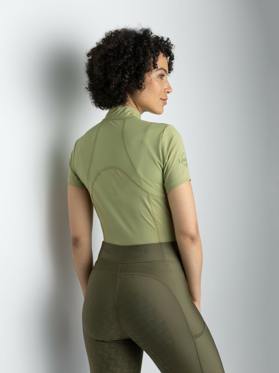 Clothing LeMieux Base Layers | Mia Mesh Short Sleeve Base Layer Moss