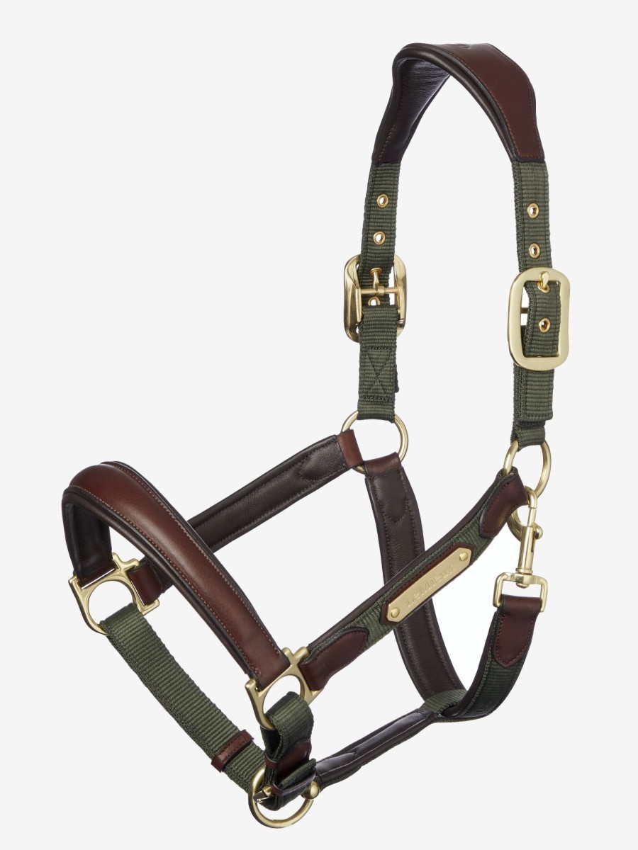 Horse LeMieux Leather Headcollars | Capella Headcollar Moss