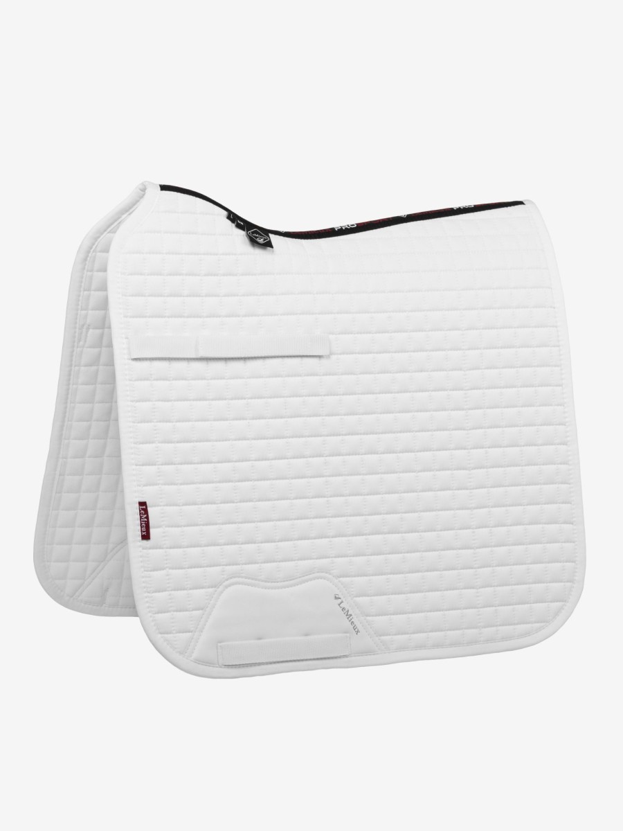 Saddle Pads LeMieux | Cotton Dressage Square White (Long Strap) Large