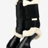 Horse LeMieux Brushing Boots | Fleece Edged Mesh Brushing Boots Black/Natural