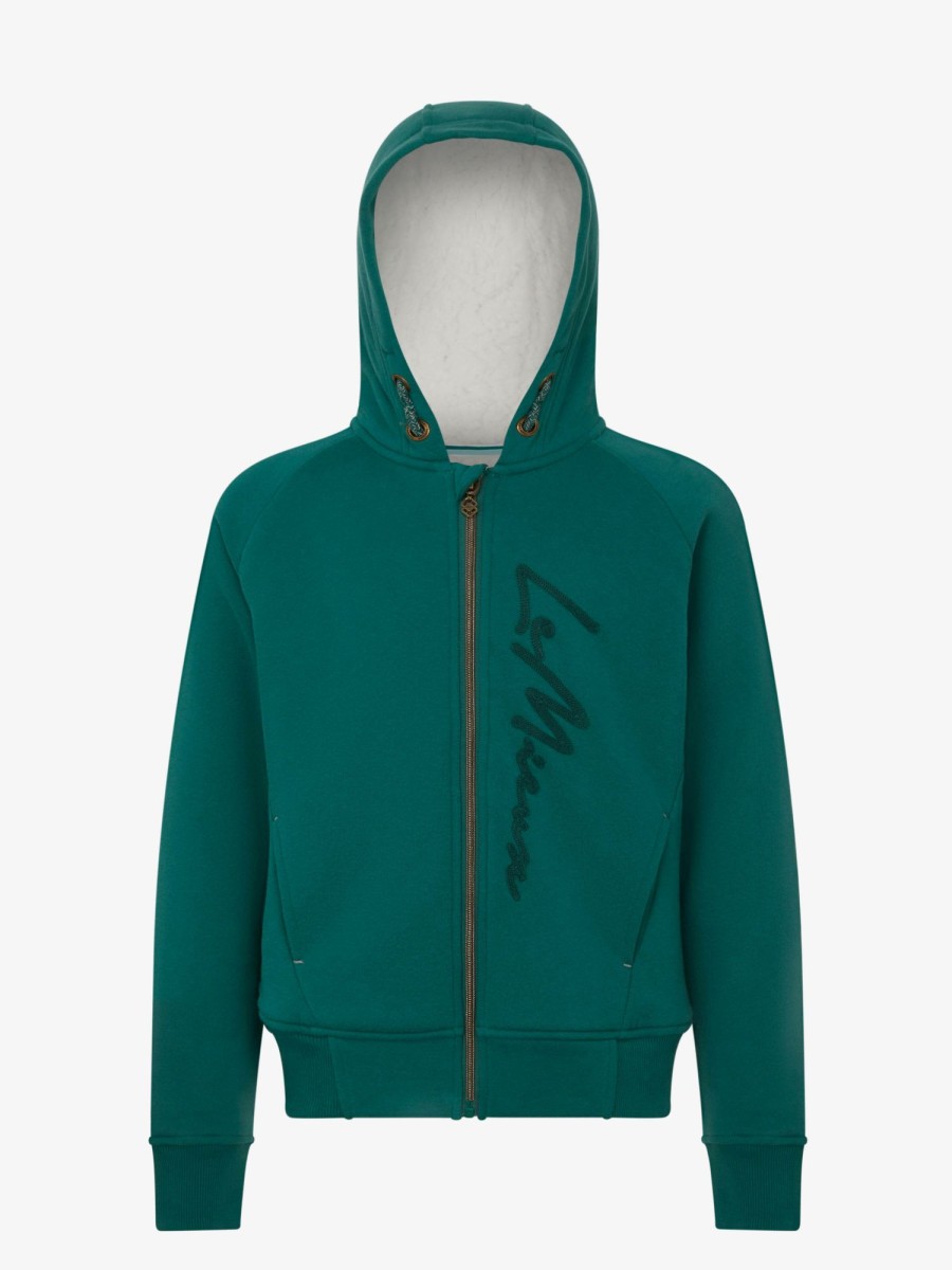 Clothing LeMieux Hoodies & Jumpers | Young Rider Sherpa Lined Hollie Hoodie Evergreen