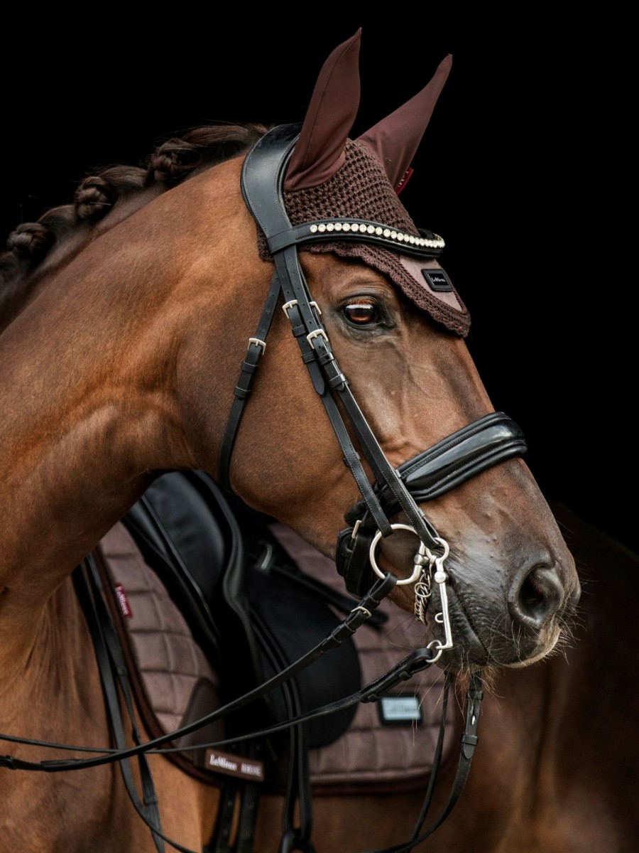 Horse LeMieux Patterned Fly Hoods | Rhone Fly Hood Espresso