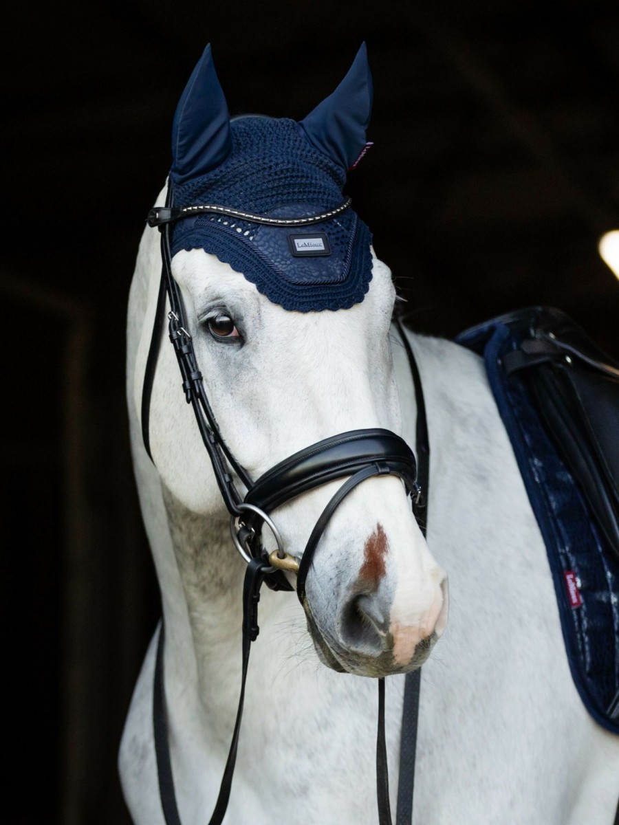 Horse LeMieux Patterned Fly Hoods | Adour Fly Hood Navy