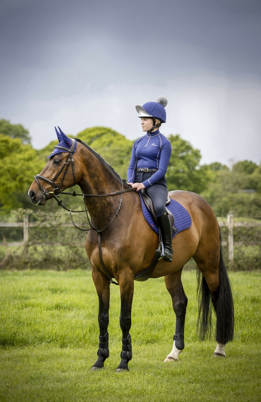 Clothing LeMieux Hat Silks | Pom Hat Silk Ink Blue One Size