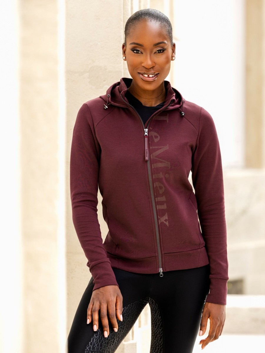 Clothing LeMieux Hoodies & Jumpers | Elite Zip Through Hoodie Burgundy