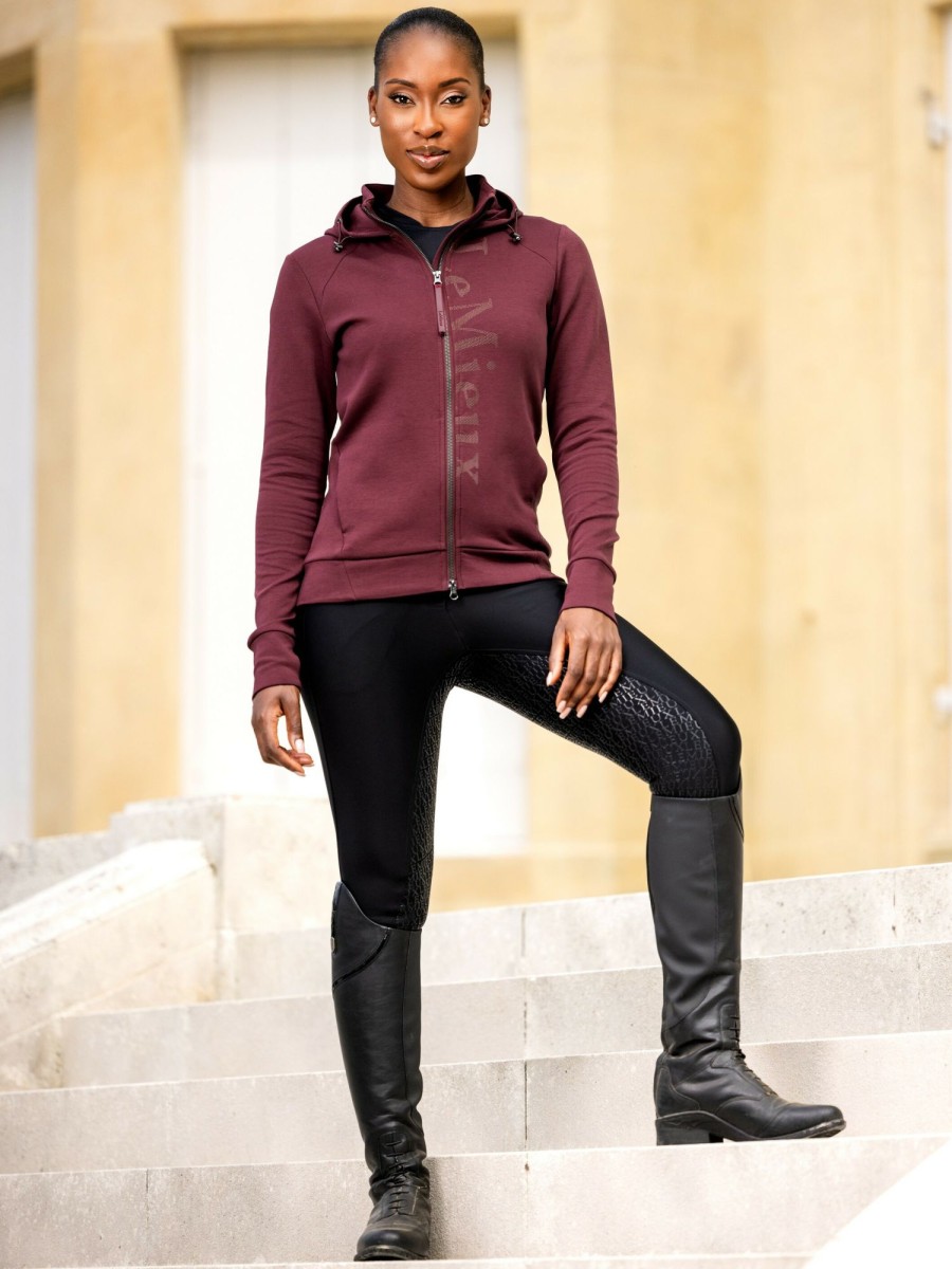 Clothing LeMieux Hoodies & Jumpers | Elite Zip Through Hoodie Burgundy