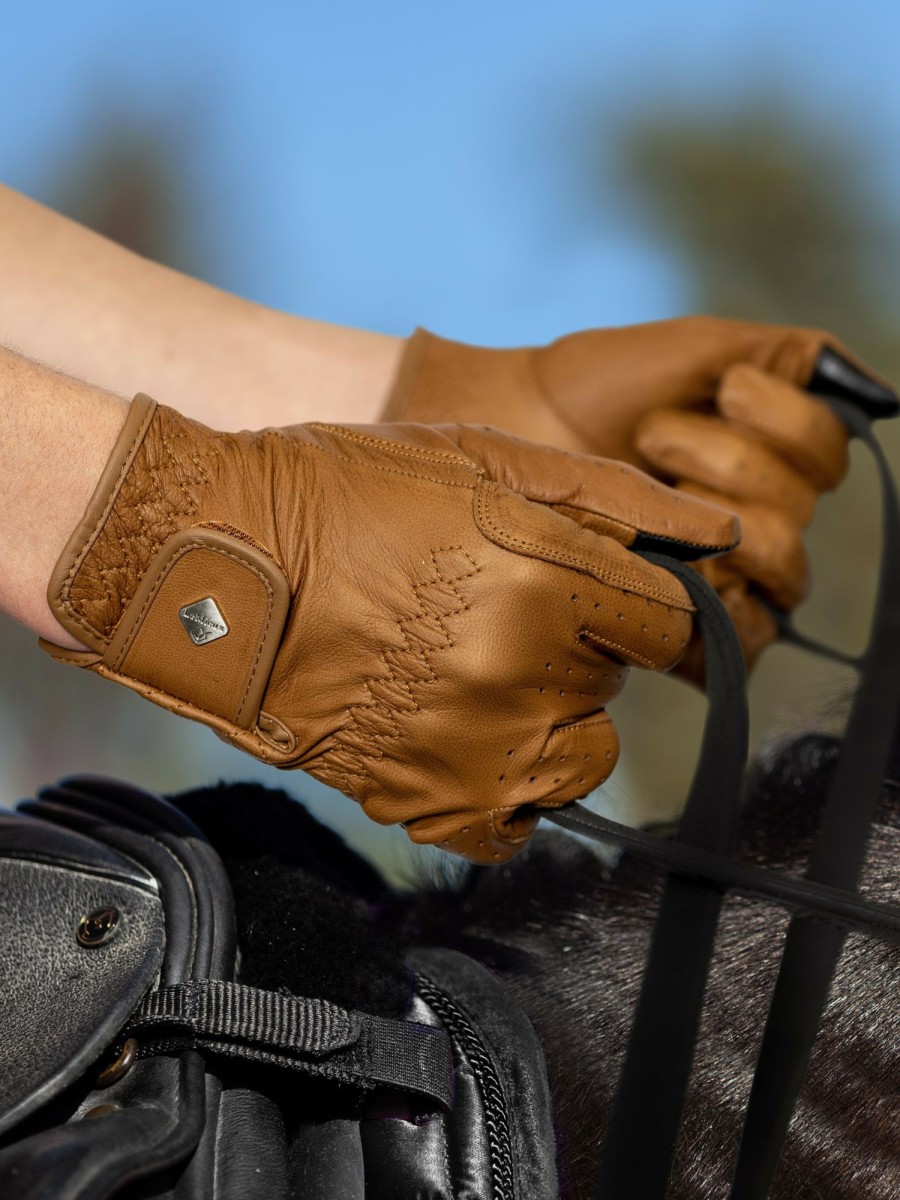 Discipline LeMieux Gloves | Classic Leather Riding Gloves Tan