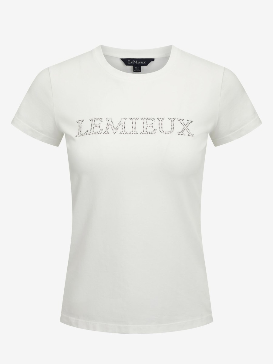 Clothing LeMieux Tops | Ladies Diamante T-Shirt White