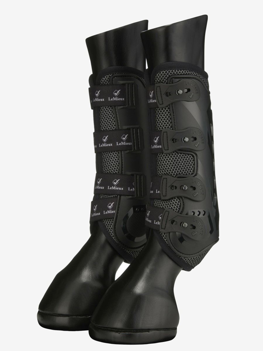 Horse LeMieux Support Boots | Ultra Mesh Snug Boots Front Black